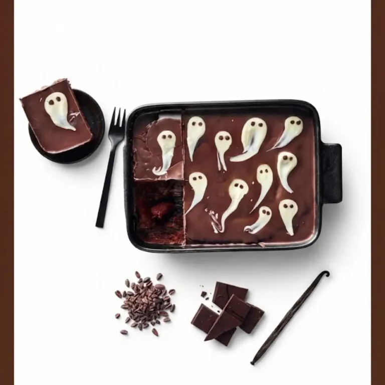 Geisterbrownies für 16 Stücke: einfach, saftig und herrlich gruselig