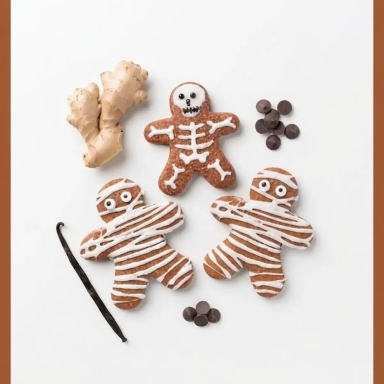 Halloween-Kekse für 12 Personen: einfache Lebkuchen-Mumien, herrlich gruselig